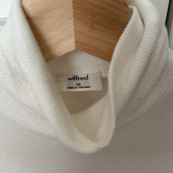 White ribbed turtleneck sweater. A bit sheer but great for layering. - Picture 4 of 4